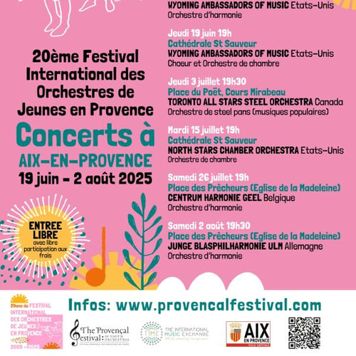 Festival International des Orchestres de Jeunes en Provence 2025 Aix en Provence