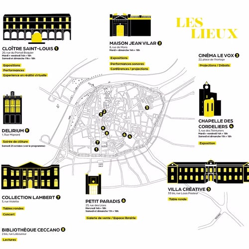 festival Parcours de l'Art Avignon 2025, carte des lieux